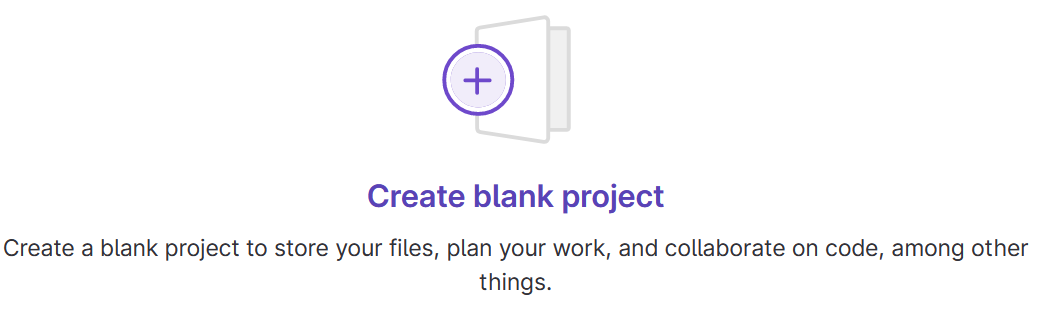 GitLab New Project Selection